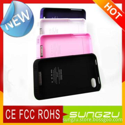 External Power Bank Battery Case For Iphone 4 4S 2000MAH